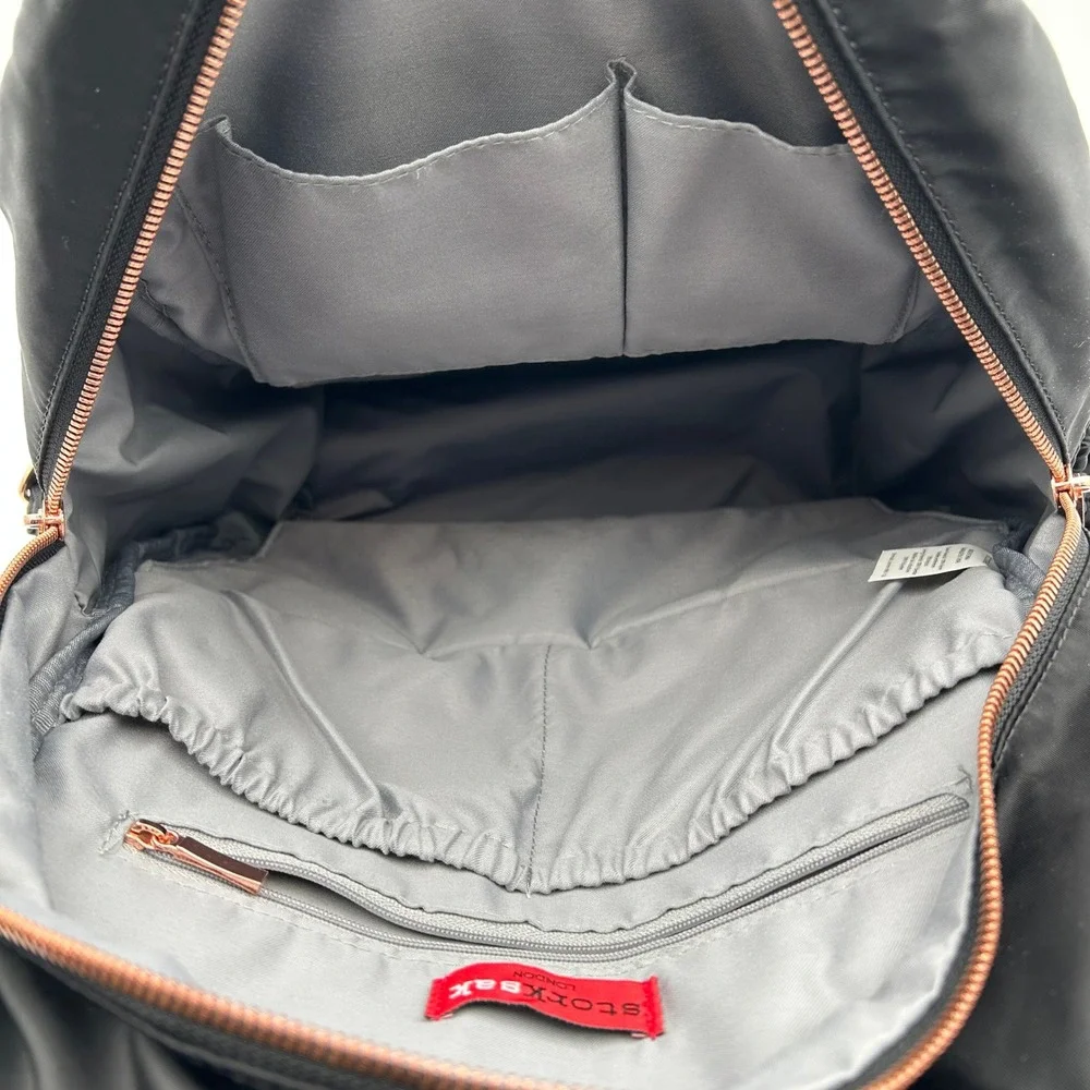 EUC Storksak‎ Black Quilted Hero Diaper Backpack Minimalist Quiet Luxury Chic